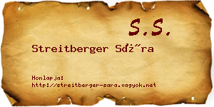 Streitberger Sára névjegykártya